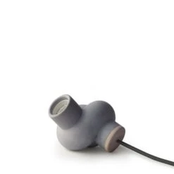 Gone's Lampes à Poser Lampe à Poser En Béton Et Bois Cordon Noir -Luminaires Ventes lampe a poser en beton et bois cordon noir 1