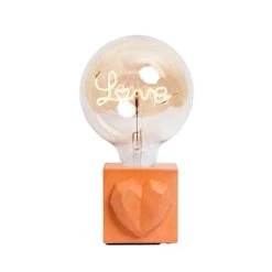 Junny Lampes à Poser Lampe à Poser En Béton Vert Avec Son Ampoule à Message -Luminaires Ventes lampe a poser en beton orange avec son ampoule a message 1