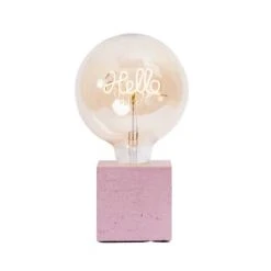 Junny Lampes à Poser Lampe à Poser En Béton Beige Avec Son Ampoule à Message -Luminaires Ventes lampe a poser en beton rose pastel avec son ampoule a message
