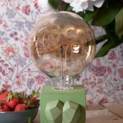 Junny Lampes à Poser Lampe à Poser En Béton Vert Avec Son Ampoule à Message -Luminaires Ventes lampe a poser en beton vert avec son ampoule a message 4