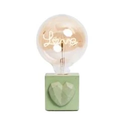 Junny Lampes à Poser Lampe à Poser En Béton Vert Avec Son Ampoule à Message -Luminaires Ventes lampe a poser en beton vert avec son ampoule a message 5