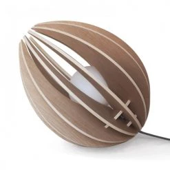 Gone's Lampes à Poser Lampe à Poser En Bois Avec Fil Noir Et Ampoule