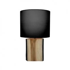 Pirouette Paris Lampes à Poser Lampe à Poser En Bois De Suar Abat-jour Noir