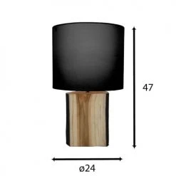 Pirouette Paris Lampes à Poser Lampe à Poser En Bois De Suar Abat-jour Noir -Luminaires Ventes lampe a poser en bois de suar abat jour noir 3