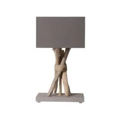 Coc'art Lampes à Poser Lampe à Poser En Bois Blanc Cassé -Luminaires Ventes lampe a poser en bois gris