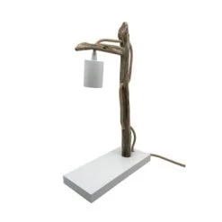 Coc'art Lampes à Poser Lampe à Poser En Bois Recyclé Blanc Cassé -Luminaires Ventes lampe a poser en bois recycle blanc 5