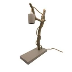 Coc'art Lampes à Poser Lampe à Poser En Bois Recyclé Blanc -Luminaires Ventes lampe a poser en bois recycle taupe 3