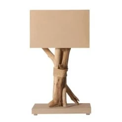 Coc'art Lampes à Poser Lampe à Poser En Bois Blanc Cassé -Luminaires Ventes lampe a poser en bois taupe