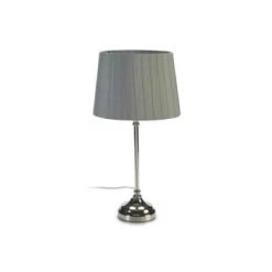 Wadiga Lampes à Poser Lampe à Poser En Métal Argenté Et Abat-jour Blanc H45cm -Luminaires Ventes lampe a poser en metal argente et abat jour gris h45cm
