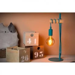 J&Kids Lampes à Poser Lampe à Poser En Métal Bleu Ø 15 Cm -Luminaires Ventes lampe a poser en metal bleu oe 15 cm 4