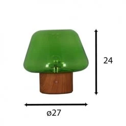 Pirouette Paris Lampes à Poser Lampe à Poser En Verre Base En Métal Effet Bois -Luminaires Ventes lampe a poser en verre base en metal effet bois 3