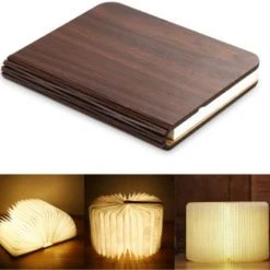 Coup De Coeur Lampes à Poser Lampe à Poser Livre Led Couverture En Bois -Luminaires Ventes lampe a poser livre led couverture en bois 5