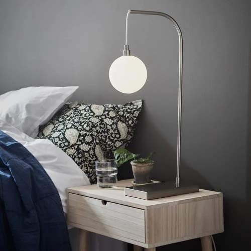 Markslöjd Lampes à Poser Lampe à Poser Métal Argent/verre Opalin H60cm 6 Markslöjd Lampes à Poser Lampe à Poser Métal Argent/verre Opalin H60cm – Image 4