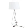 Zago Lampes à Poser Lampe à Poser Métal Et Tissu Blanc -Luminaires Ventes lampe a poser metal et tissu blanc