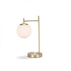 Wadiga Lampes à Poser Lampe à Poser Rétro Métal Doré Et Globe En Verre Blanchi H40cm -Luminaires Ventes lampe a poser retro metal dore et globe en verre blanchi h40cm 2