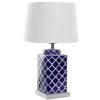 Wadiga Lampes à Poser Lampe à Poser Style Oriental En Porcelaine Bleue Et Blanche - 35x35x57 -Luminaires Ventes lampe a poser style oriental en porcelaine bleue et blanche 35x35x57