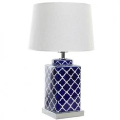 Wadiga Lampes à Poser Lampe à Poser Style Oriental En Porcelaine Bleue Et Blanche - 35x35x57