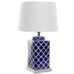 Wadiga Lampes à Poser Lampe à Poser Style Oriental En Porcelaine Bleue Et Blanche - 35x35x57 -Luminaires Ventes lampe a poser style oriental en porcelaine bleue et blanche 35x35x57 4