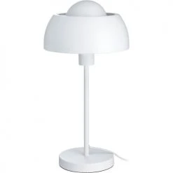 ATHM DESIGN Lampes à Poser Lampe Abat Jour Et Pied Métal Blanc