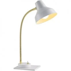 ATHM DESIGN Lampes à Poser Lampe Abat Jour Métal Et Pied Blanc -Luminaires Ventes lampe abat jour metal et pied blanc 2