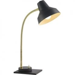 ATHM DESIGN Lampes à Poser Lampe Abat Jour Métal Et Pied Noir -Luminaires Ventes lampe abat jour metal et pied noir 2