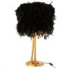 Meubles & Design Lampes à Poser Lampe Art Déco Abat-jour Plumes Et Pied Métal Doré -Luminaires Ventes lampe art deco abat jour plumes et pied metal dore