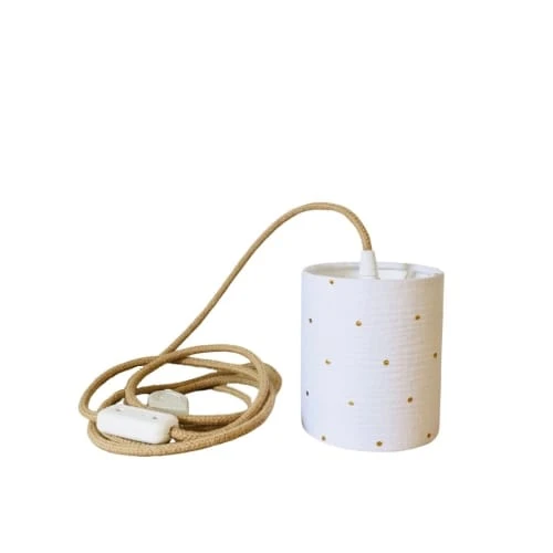 Belamp Lampes à Poser Lampe Baladeuse Double Gaze Blanc Cordon Jute 3 Belamp Lampes à Poser Lampe Baladeuse Double Gaze Blanc Cordon Jute