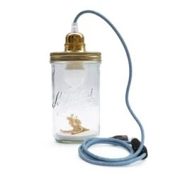 Reversible Lampes à Poser Lampe Bocal Skieurs Fil Noir -Luminaires Ventes lampe bocal skieurs fil bleu