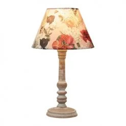 Decoratie Lampes à Poser Lampe Bois Abat-jour Charme -Luminaires Ventes lampe bois abat jour charme 3