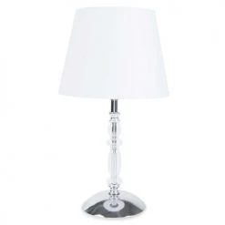 Maisons Du Monde Lampes à Poser Lampe Bougeoir En Métal Et Verre Avec Abat-jour Blanc