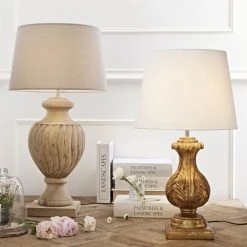Maisons Du Monde Lampes à Poser Lampe Classique Sculptée Doré Vieilli Et Coton Blanc -Luminaires Ventes lampe classique sculptee dore vieilli et coton blanc 1000 3 16 165328 13