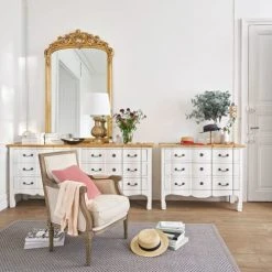 Maisons Du Monde Lampes à Poser Lampe Classique Sculptée Doré Vieilli Et Coton Blanc -Luminaires Ventes lampe classique sculptee dore vieilli et coton blanc 1000 3 16 165328 18