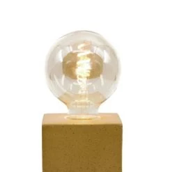 Junny Lampes à Poser Lampe Cube En Béton Rose Pastel Fabrication Artisanale -Luminaires Ventes lampe cube en beton jaune moutarde fabrication artisanale