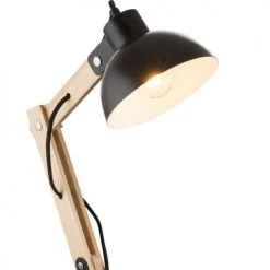Globo Lampes à Poser Lampe De Bureau En Bois Noir -Luminaires Ventes lampe de bureau en bois noir 6