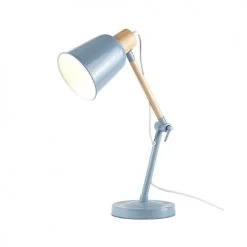 Maisons Du Monde Lampes De Chevet Enfant Lampe De Bureau En Métal Bleu Et Hévéa -Luminaires Ventes lampe de bureau en metal bleu et hevea 1000 5 20 181650 3