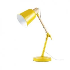 Maisons Du Monde Lampes De Chevet Enfant Lampe De Bureau En Métal Jaune Et Hévéa -Luminaires Ventes lampe de bureau en metal jaune et hevea 1000 7 22 181652 2