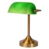 Lucide Lampes à Poser Lampe De Bureau Métal Et Verre Vert Bronze H30cm -Luminaires Ventes lampe de bureau metal et verre vert bronze h30cm