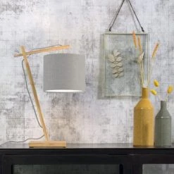 Good & Mojo Lampes à Poser Lampe De Table Bambou/lin H46cm -Luminaires Ventes lampe de table bambou lin h46cm 13