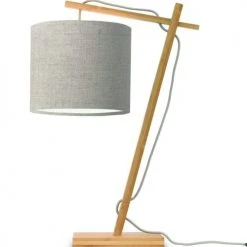 Good & Mojo Lampes à Poser Lampe De Table Bambou/lin H46cm