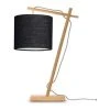 Good & Mojo Lampes à Poser Lampe De Table Bambou/lin Noir H46cm -Luminaires Ventes lampe de table bambou lin noir h46cm