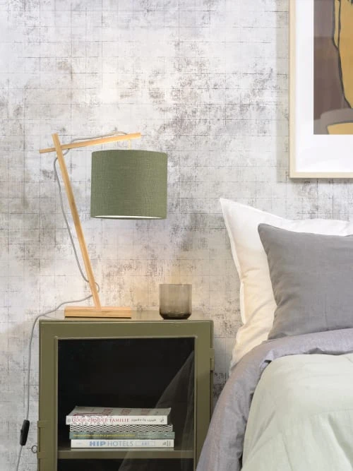 Good & Mojo Lampes à Poser Lampe De Table Bambou/lin Vert H46cm 4 Good & Mojo Lampes à Poser Lampe De Table Bambou/lin Vert H46cm – Image 2
