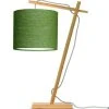 Good & Mojo Lampes à Poser Lampe De Table Bambou/lin Vert H46cm -Luminaires Ventes lampe de table bambou lin vert h46cm