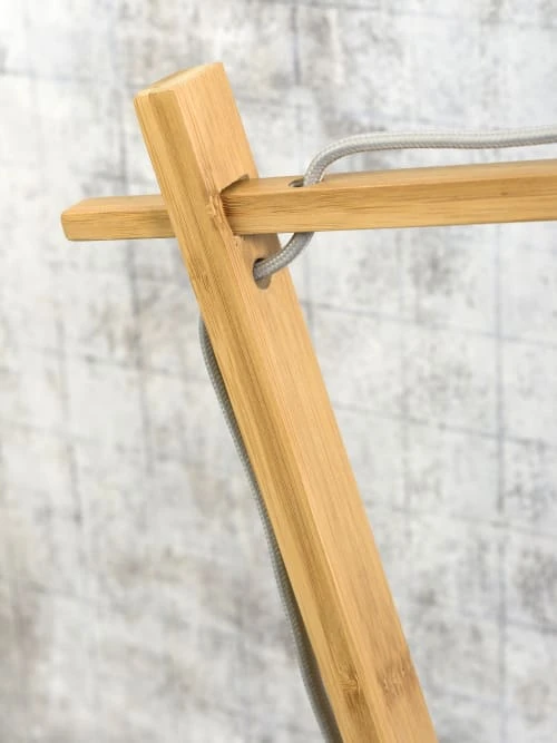 Good & Mojo Lampes à Poser Lampe De Table Bambou/lin Vert H46cm 6 Good & Mojo Lampes à Poser Lampe De Table Bambou/lin Vert H46cm – Image 4