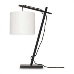 Good & Mojo Lampes à Poser Lampe De Table Bambou Noir/lin H46cm