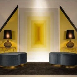 Thai Natura Lampes à Poser Lampe De Table Design Couleur Dorée -Luminaires Ventes lampe de table design couleur doree 2