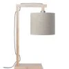 Good & Mojo Lampes à Poser Lampe De Table En Bambou Abat-jour En Lin Lin Foncé, H. 47cm -Luminaires Ventes lampe de table en bambou abat jour en lin lin fonce h 47cm