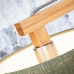 Good & Mojo Lampes à Poser Lampe De Table En Bambou Abat-jour En Lin Lin Foncé, H. 47cm -Luminaires Ventes lampe de table en bambou abat jour en lin lin fonce h 47cm 3