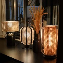 Keria Lampes à Poser Lampe De Table En Canage Naturel -Luminaires Ventes lampe de table en canage naturel 5