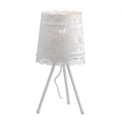 Keria Lampes à Poser Lampe De Table En Métal Blanc