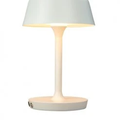Dyberg Larsen Lampes à Poser Lampe De Table En Métal Blanc Mat Et Métal Brossé, H 30 Cm D 19,5 Cm -Luminaires Ventes lampe de table en metal blanc mat et metal brosse h 30 cm d 19 5 cm 2
